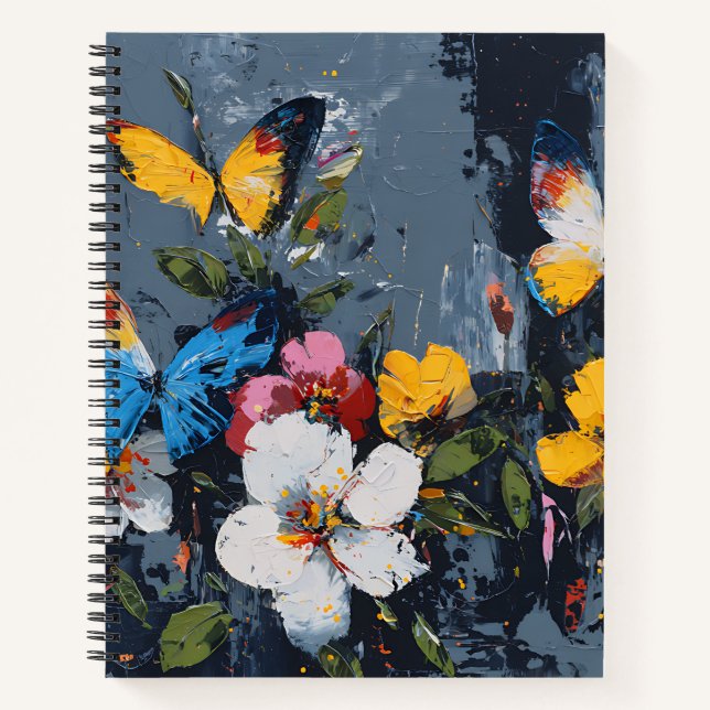 Vibrant Abstract Butterfly Flight (9) Notebook (Front)