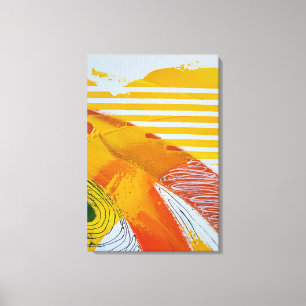 Vibrant Abstract Canvas Art - Warm Yellow & Orange