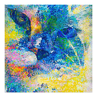 Vibrant Abstract Cat Art Print