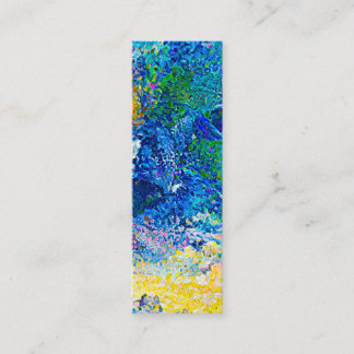 Vibrant Abstract Cat Art Print Bookmark  Mini Business Card
