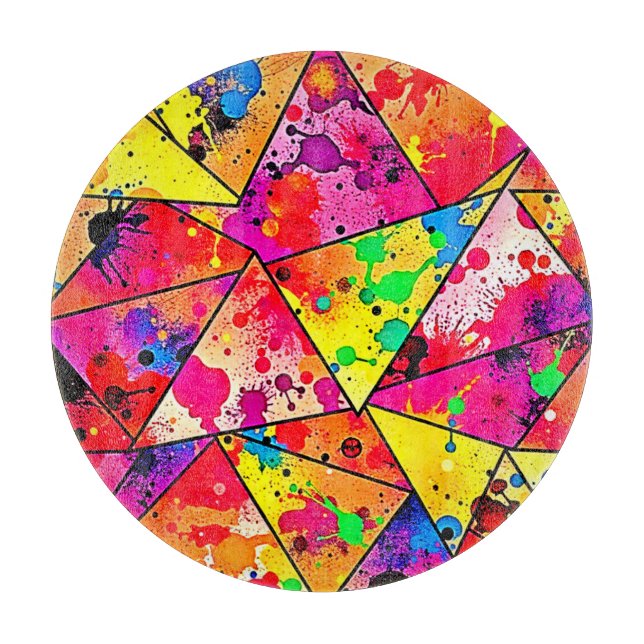 Vibrant Abstract Chaos Unveiled Design Cutting Board (Front)