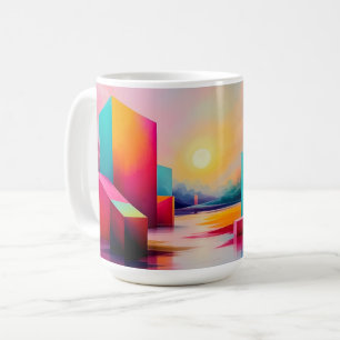 Vibrant Abstract Cityscape Art Coffee Mug