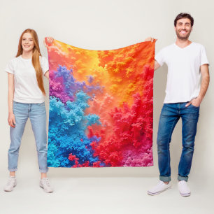 Vibrant Abstract Cloud Hues Fleece Blanket