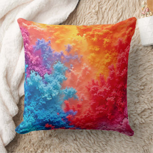 Vibrant Abstract Cloud Hues Throw Pillow