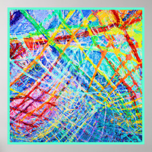 Vibrant Abstract Colour Explosion Pattern Poster