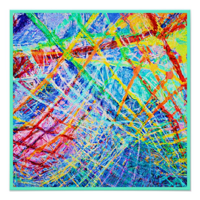 Vibrant Abstract Colour Explosion Pattern Poster (Front)
