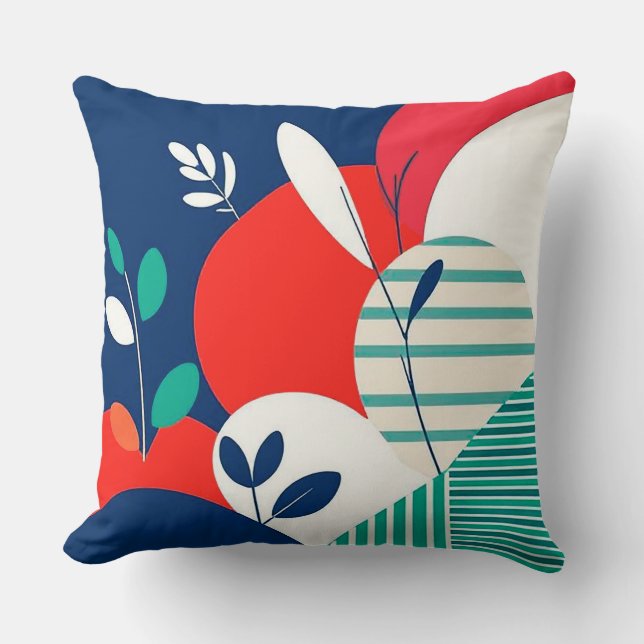 Vibrant abstract composition throw pillow (Front)
