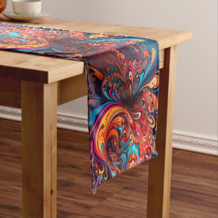 Vibrant Abstract Design Short Table Runner