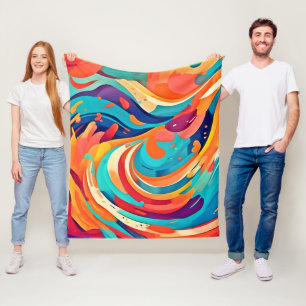Vibrant Abstract Dreamscape Fleece Blanket