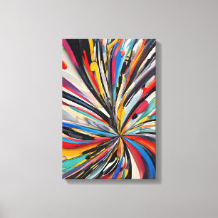 Vibrant Abstract Explosion Modern Art Canvas Print