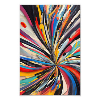 Vibrant Abstract Explosion Modern Art Photo Print