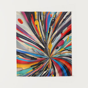 Vibrant Abstract Explosion Modern Art Tapestry