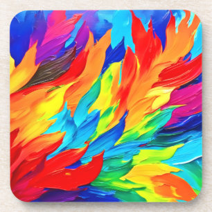 Vibrant Abstract Expressionism Painting  Coaster