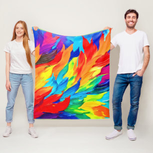 Vibrant Abstract Expressionism Painting  Fleece Blanket