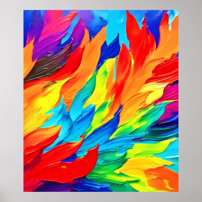 Vibrant Abstract Expressionism Painting  Poster (Front)