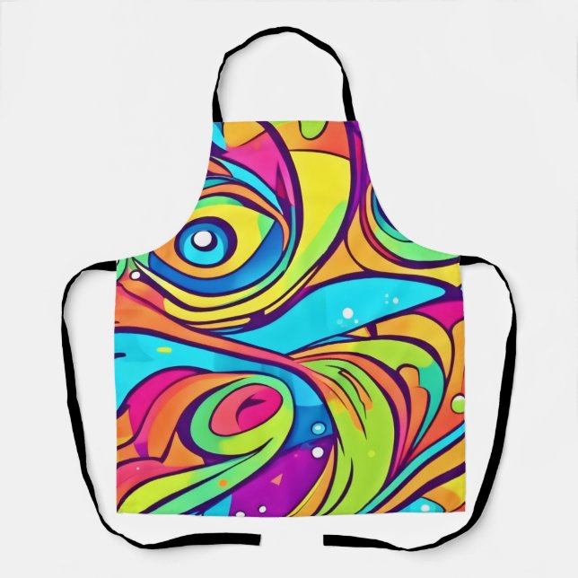 Vibrant Abstract Eyes Design Apron (Front)
