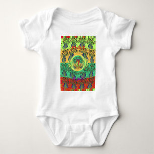 Vibrant Abstract Floral Art Baby Bodysuit
