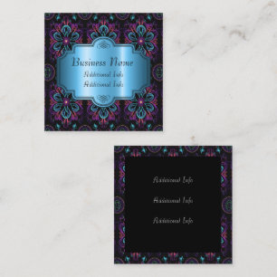 Vibrant Abstract Floral   Square Business Card