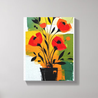 vibrant abstract floral still plant canvas print