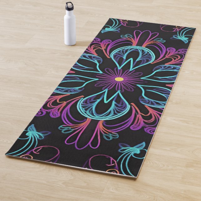Vibrant Abstract Floral   Yoga Mat (In Situ)