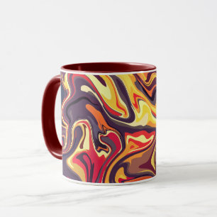 Vibrant Abstract Fluid Art with Warm Colour Palett Mug
