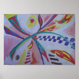 Vibrant Abstract French Poster by Raphael Сanossa