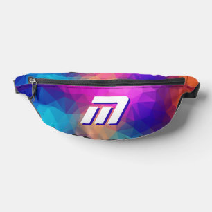 Vibrant Abstract Geometric Custom Monogram Sporty Fanny Pack