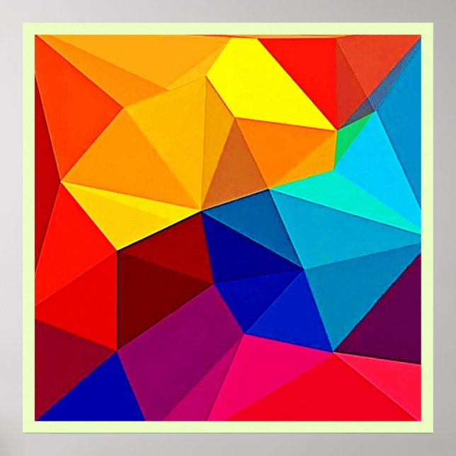 Vibrant Abstract Geometric Flow Design Poster (Front)