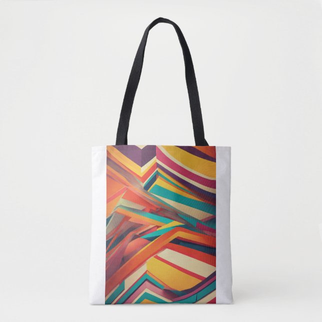 "Vibrant Abstract Geometric Layers" PPrinted bag (Front)