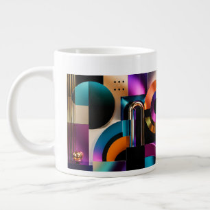 Vibrant Abstract Geometric Shapes Design Gift Large Coffee Mug