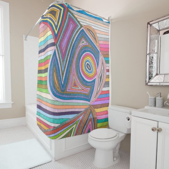 Vibrant Abstract Geometric Striped Pattern (In Situ)