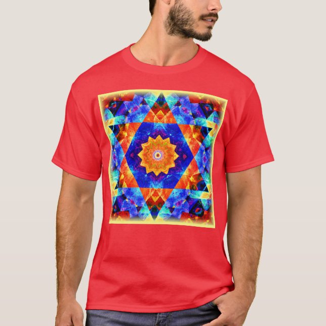 Vibrant Abstract Geometrics Colourful Pattern T-Shirt (Front)