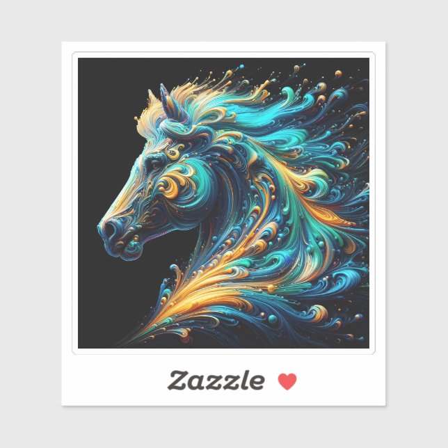 Vibrant Abstract Horse Head Design (Sheet)