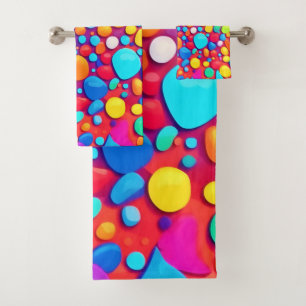 Vibrant Abstract Kaleidoscope Bath Towel Set