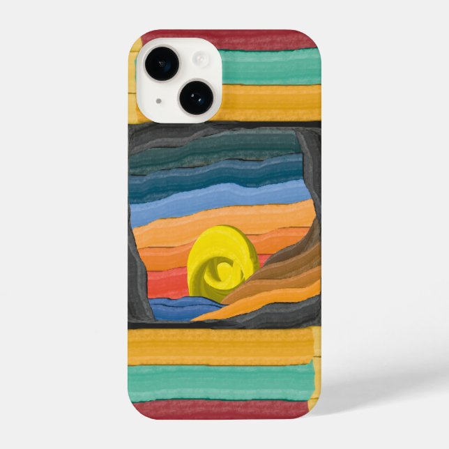 Vibrant Abstract Landscape iPhone Case (Back)