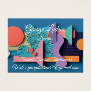 Vibrant Abstract Layered Shapes, Business Cards
