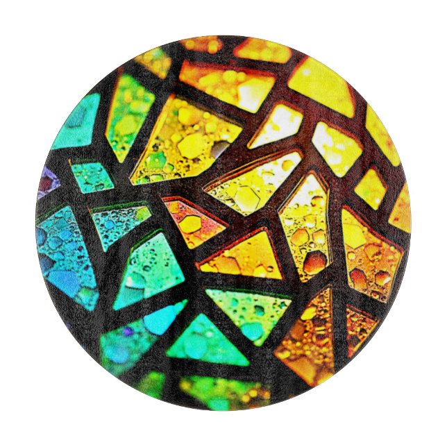 Vibrant Abstract Light Mosaic Design Cutting Board (Front)
