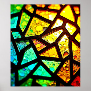 Vibrant Abstract Light Mosaic Design Poster