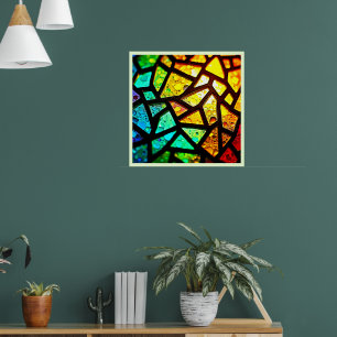 Vibrant Abstract Light Mosaic Design Poster