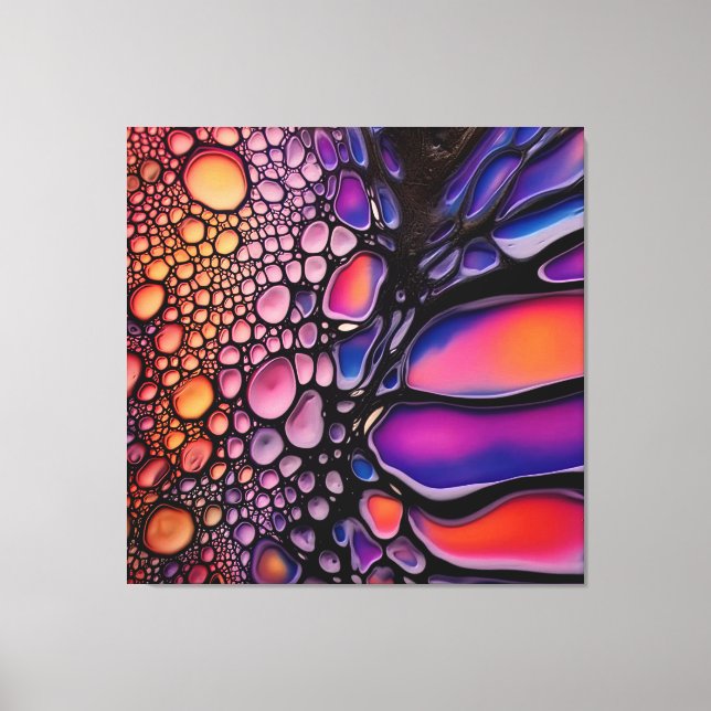 Vibrant Abstract Liquid Art Fusion Canvas Print (Front)