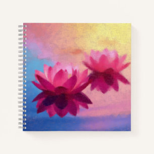 Vibrant Abstract Lotus Flower Art Notebook