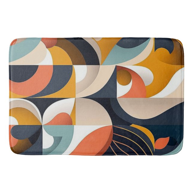 Vibrant Abstract Mid Century Modern  Bath Mat (Front)