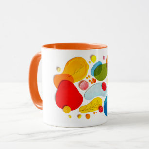 Vibrant Abstract Organic Shapes Pop Art Collage Mug