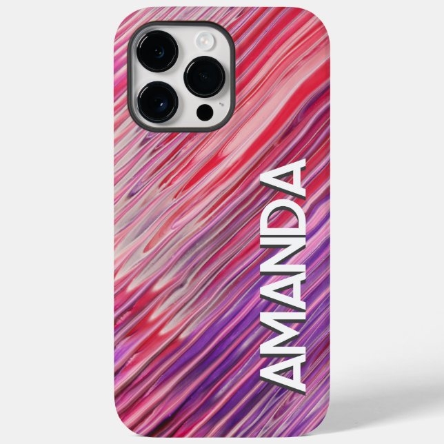 Vibrant Abstract Paint Flow Red Purple Custom Pink Case-Mate iPhone Case (Back)