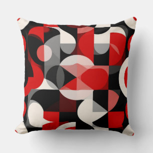 Vibrant Abstract Painting with Geometric Shapes Throw Pillow