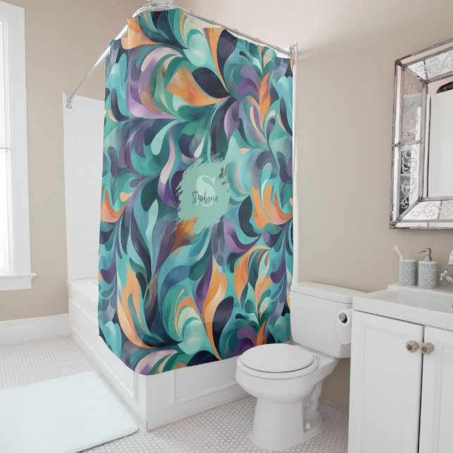 Vibrant Abstract Paisley-Inspired Pattern (In Situ)