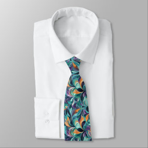 Vibrant Abstract Paisley-Inspired Pattern Tie
