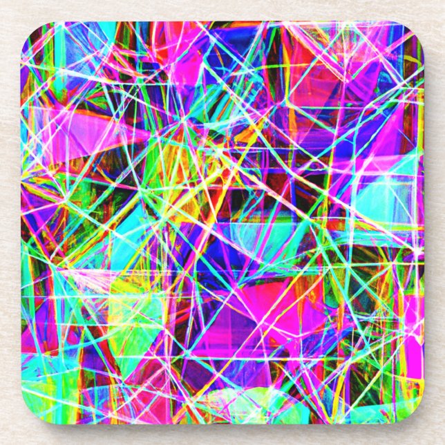 Vibrant Abstract Pattern Design Coaster (Front)