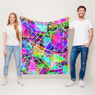 Vibrant Abstract Pattern Design Fleece Blanket