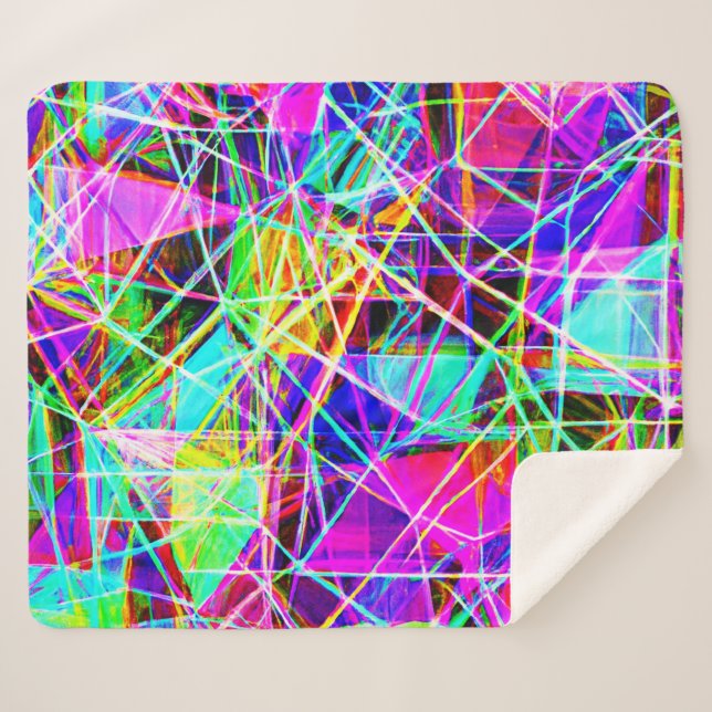 Vibrant Abstract Pattern Design Sherpa Blanket (Front (Horizontal))